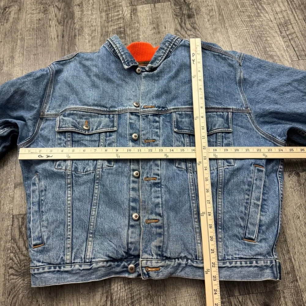Vintage Banana Republic Plaid Wool Lined Denim Jacket